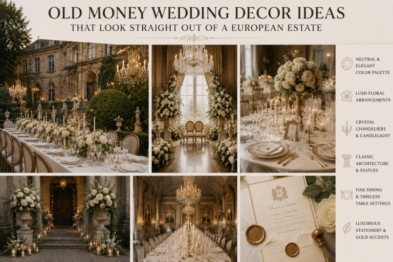 Old Money Wedding Decor Ideas That Look Straight Out of a European Estate